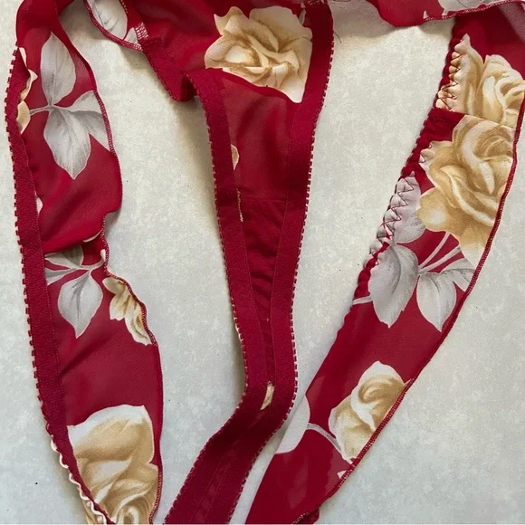 Victoria's Secret red floral print Chemise slip dress/nightgown - Picture 10 of 10